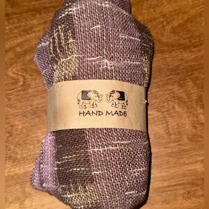 Hand Made Woven Scarf - Mauve, Brown, Cream